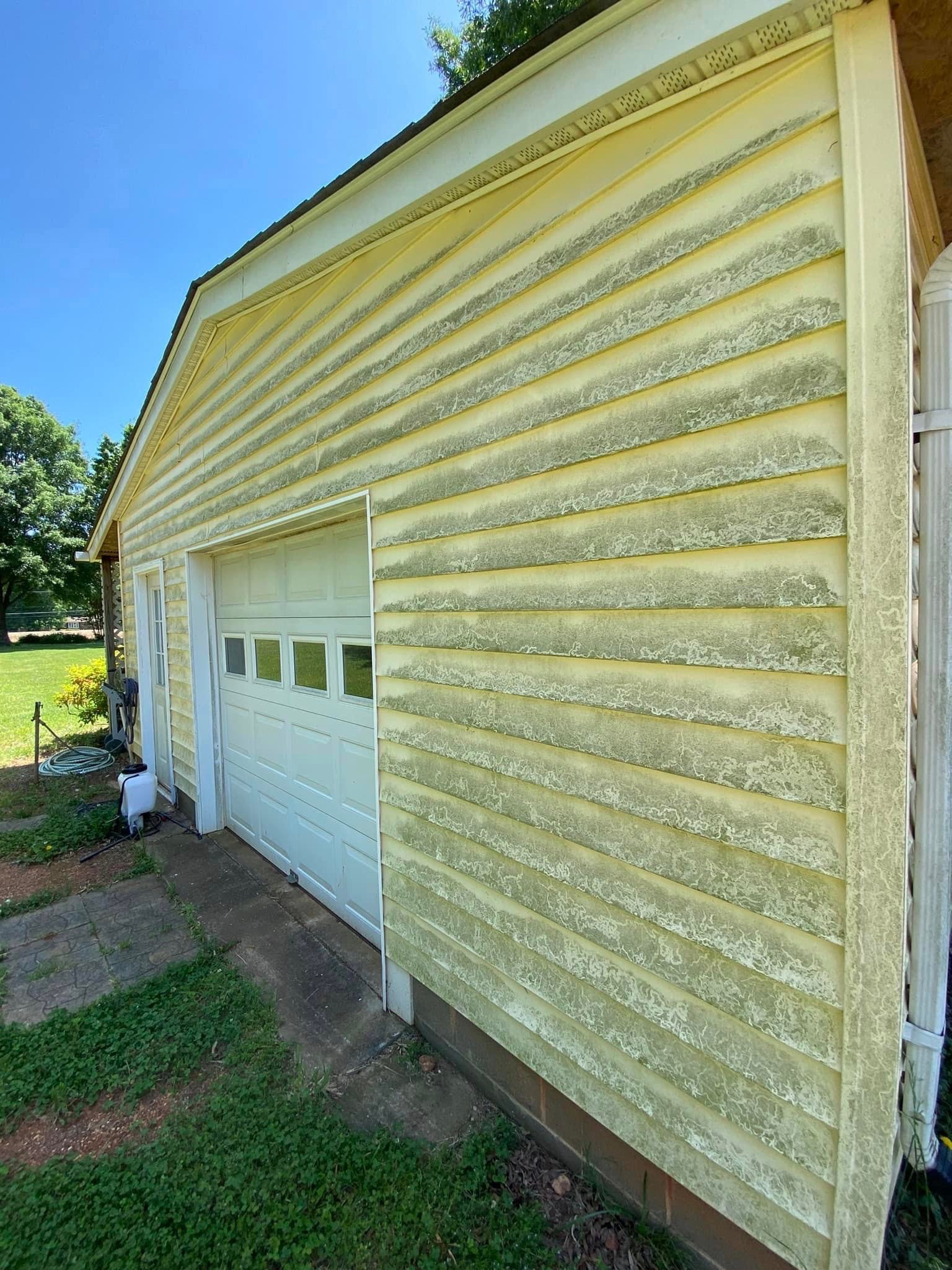Garage Siding Before Power Washing