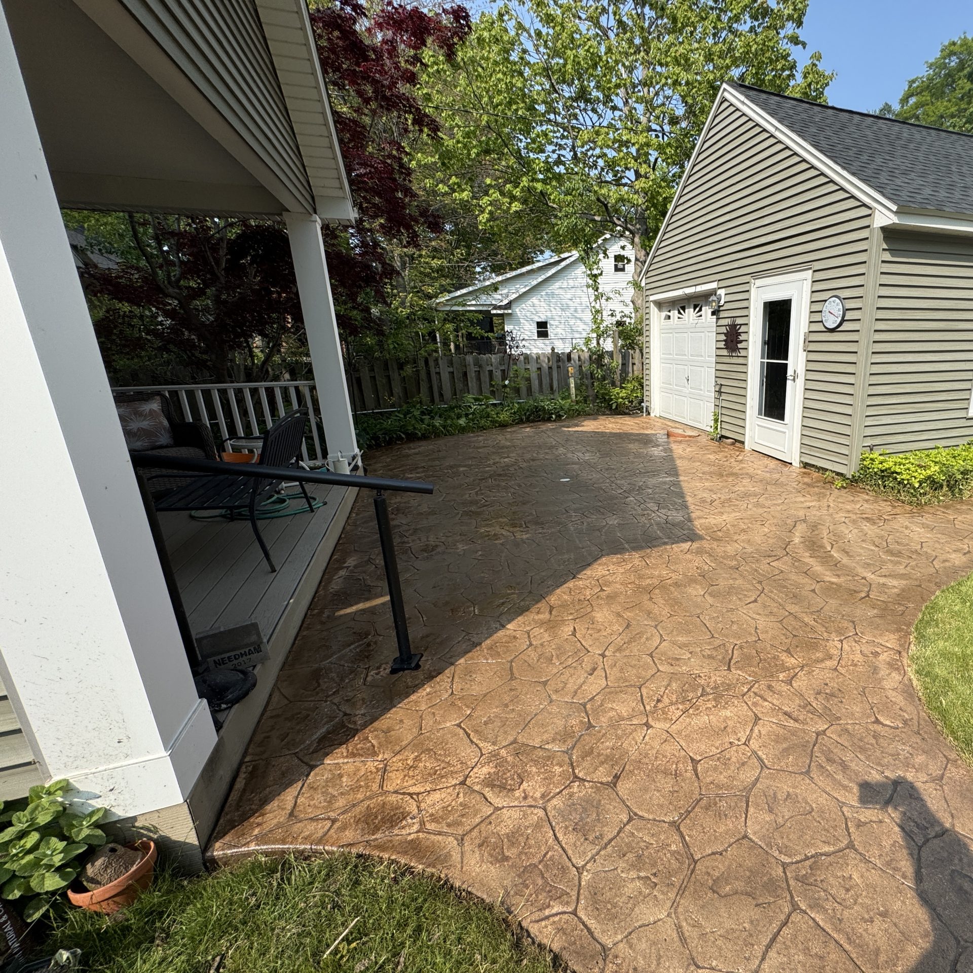 Pressure Washing Concrete Walkway